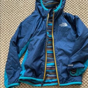 The North Face Kids Blue Rain Jacket with fleece